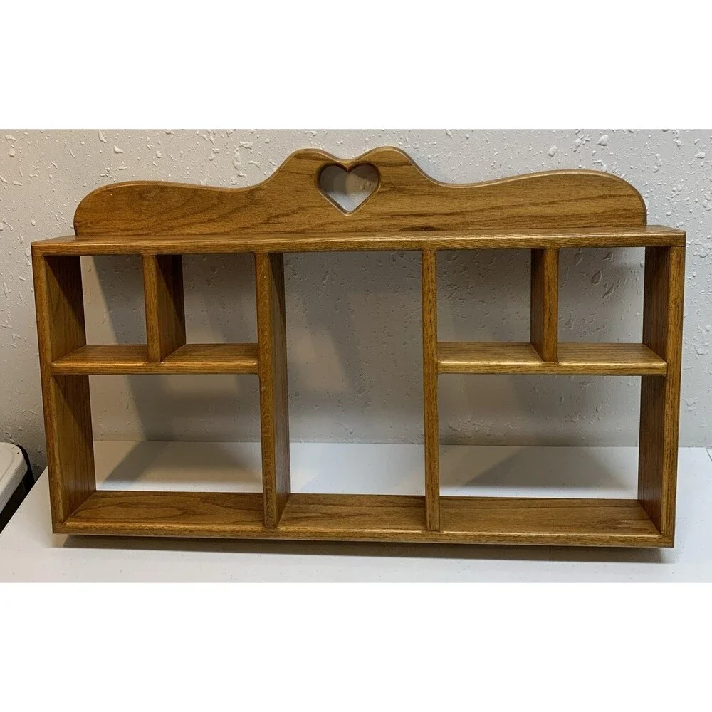 Wooden Display Shelf Wall Curio Country Cottage Knick Knack Collectibles Amish
